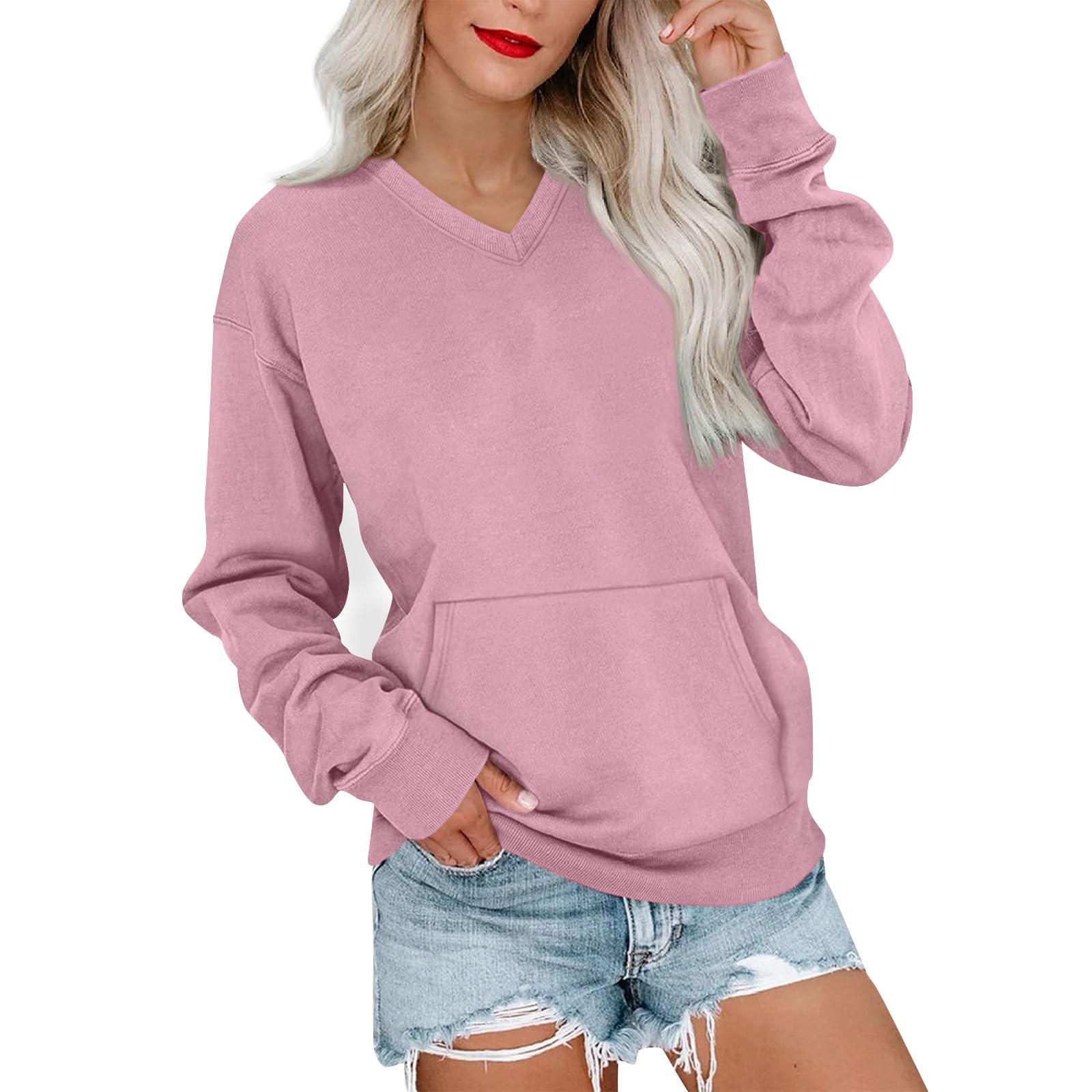Жіночий повсякденний модний однотонний світшот з V-подібним вирізом і довгим рукавом Легкий пуловер з кишенями L рожевий
Жіночий повсякденний модний однотонний світшот з V-подібним вирізом і довгим рукавом Легкий пуловер з кишенями L рожевий
