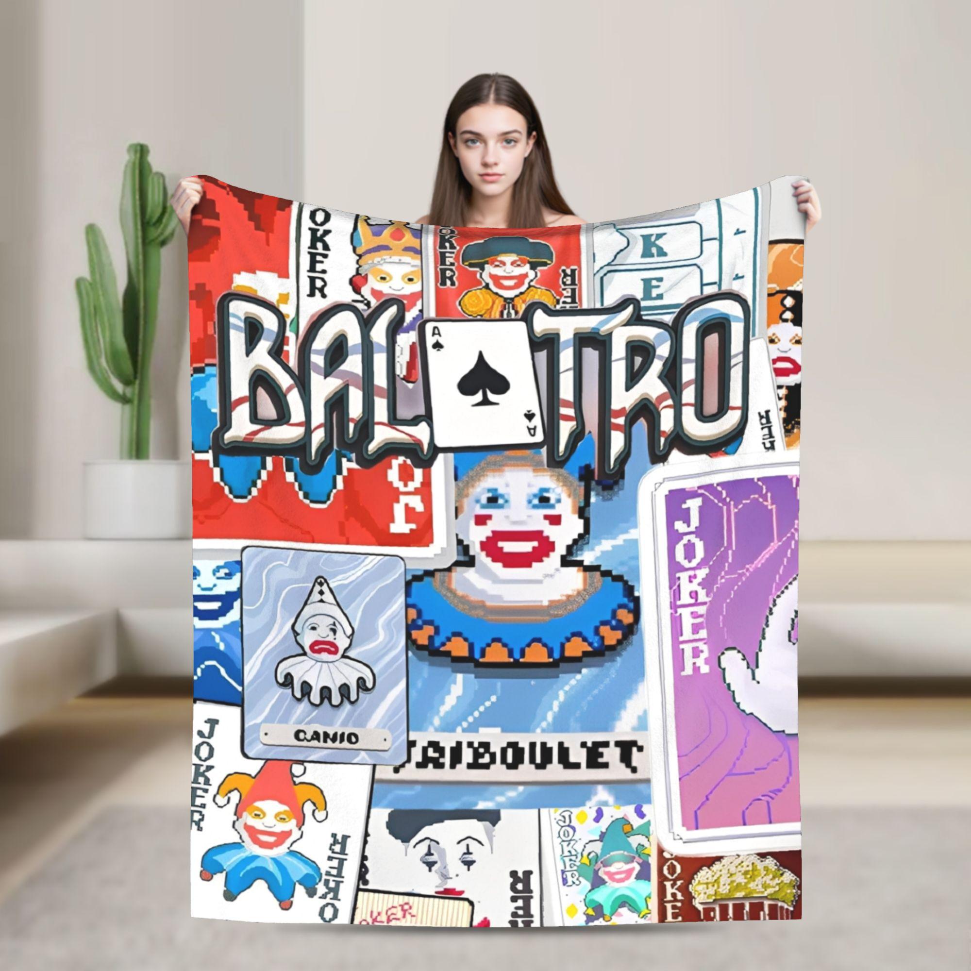 Balatro Карти Джокер-Джимбо Ковдри Настільна гра Фланель Смішне Дихаюче Пледове ковдру для дому Ресторану Зими Офісу 50x60in
Balatro Карти Джокер-Джимбо Ковдри Настільна гра Фланель Смішне Дихаюче Пледове ковдру для дому Ресторану Зими Офісу 50x60in
