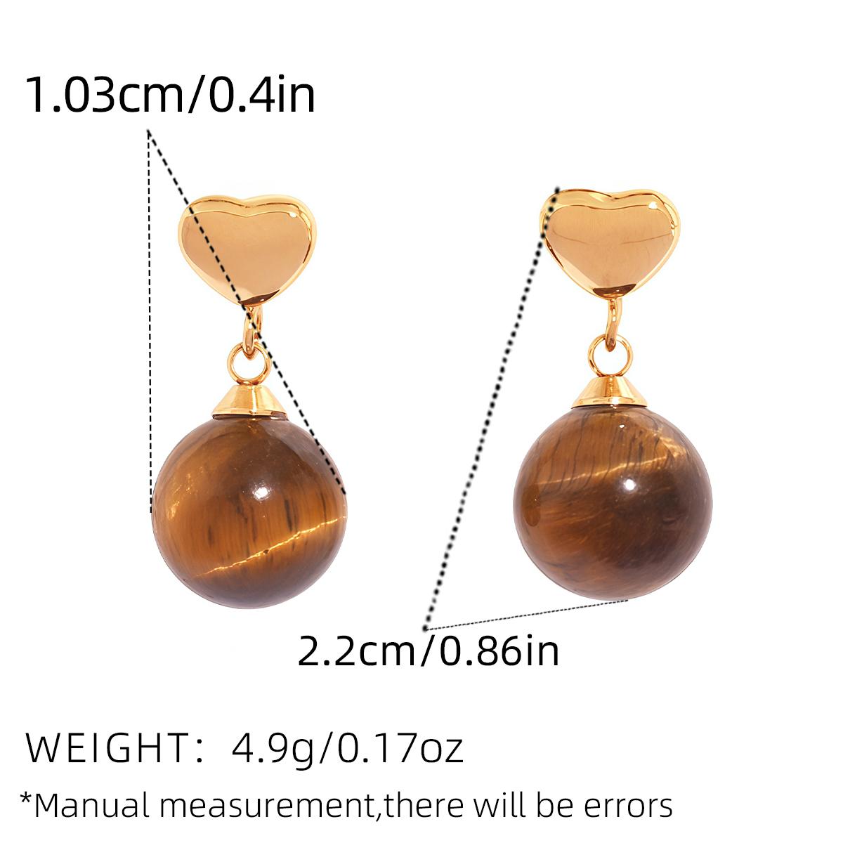 Ladies Heart Design Stainless Steel Tiger Stone Love Earrings 18K Gold Plated Waterproof Zircon For Daily Wear Vacation Etc
Ladies Heart Design Stainless Steel Tiger Stone Love Earrings 18K Gold Plated Waterproof Zircon For Daily Wear Vacation Etc