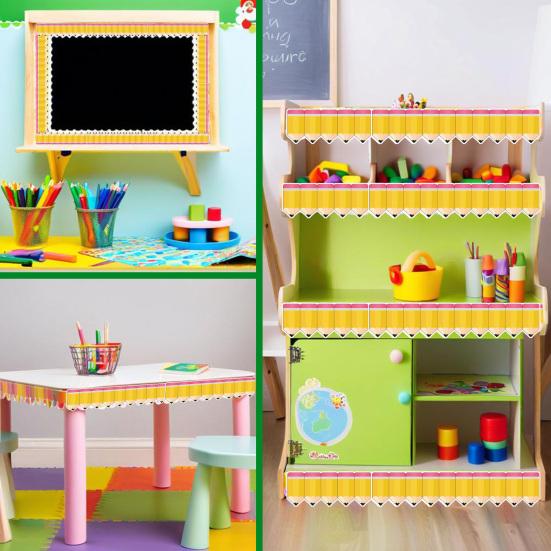 Yousheng 59Ft Pencils Bulletin Board Borders Pencil Paper Die-Cut Rolled Border Trim Back to School Bulletin Board Decor for Wall Window Door 1pc
Yousheng 59Ft Pencils Bulletin Board Borders Pencil Paper Die-Cut Rolled Border Trim Back to School Bulletin Board Decor for Wall Window Door 1pc