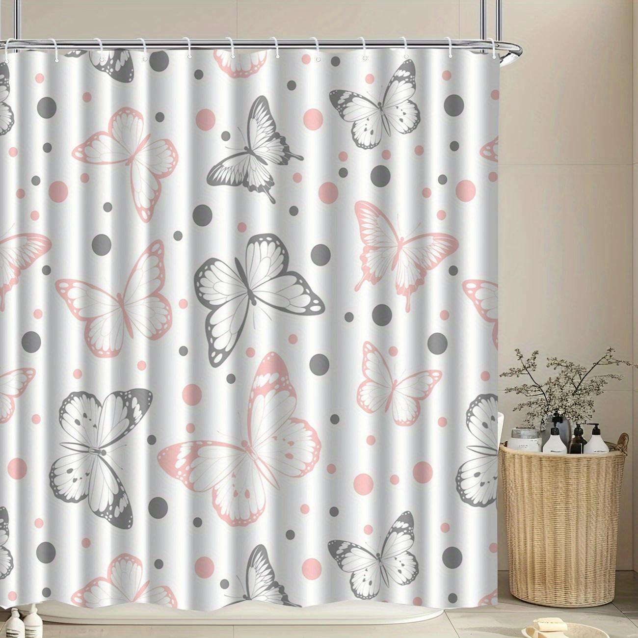 Butterfly Shower Curtain Pink Gray Polka Dot Bathroom Decor Waterproof Bath Curtain Elegant Nature Inspired Design Home W60H190(CM)-1 Pcs
Butterfly Shower Curtain Pink Gray Polka Dot Bathroom Decor Waterproof Bath Curtain Elegant Nature Inspired Design Home W60H190(CM)-1 Pcs