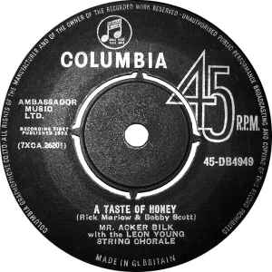 7inch Record ACKER BILK THE LEON YOUNG STRING C A Taste Of Honey 45DB4949 Columbia 1963 UK Jazz Used
7inch Record ACKER BILK THE LEON YOUNG STRING C A Taste Of Honey 45DB4949 Columbia 1963 UK Jazz Used