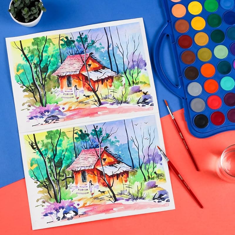 Doms 36 Shades 30mm Water Colour Cakes | Easy To Use Palette Lid | Organic Rich Colour Pigments | Free 2 x Brush Inside 1 count (Pack of 1)
Doms 36 Shades 30mm Water Colour Cakes | Easy To Use Palette Lid | Organic Rich Colour Pigments | Free 2 x Brush Inside 1 count (Pack of 1)