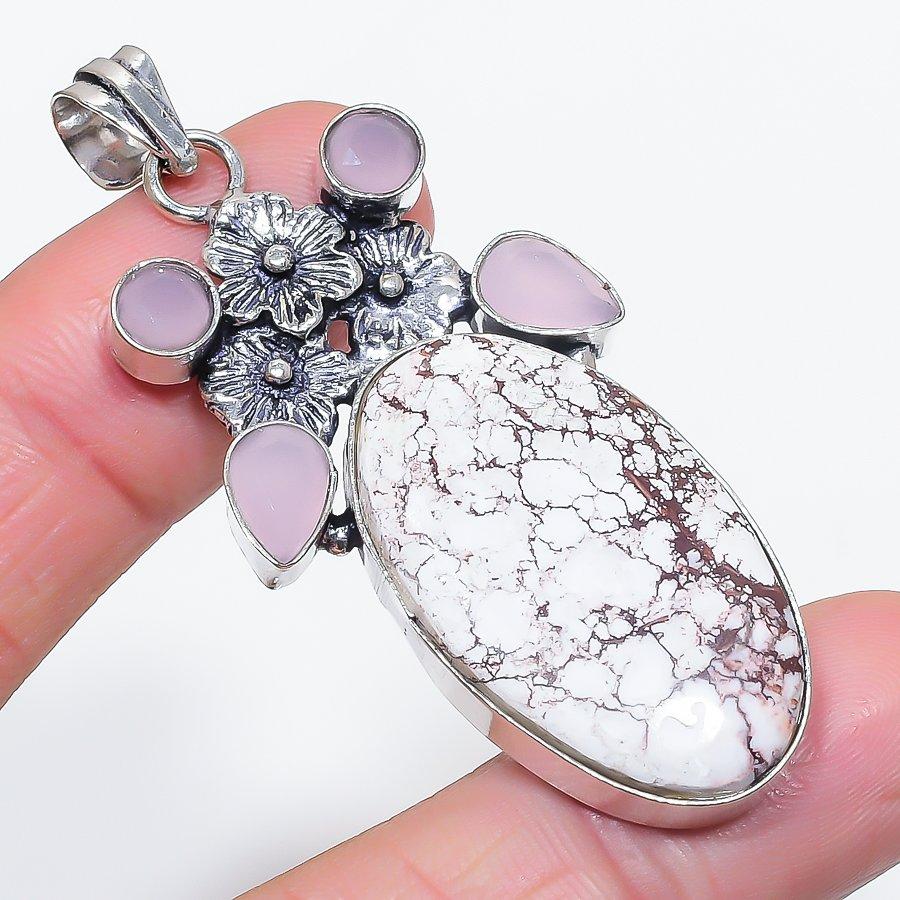 Natural Wild Horse, Chalcedony 925 Sterling Silver Jewelry Pendant 2.48 f7W60
Natural Wild Horse, Chalcedony 925 Sterling Silver Jewelry Pendant 2.48 f7W60