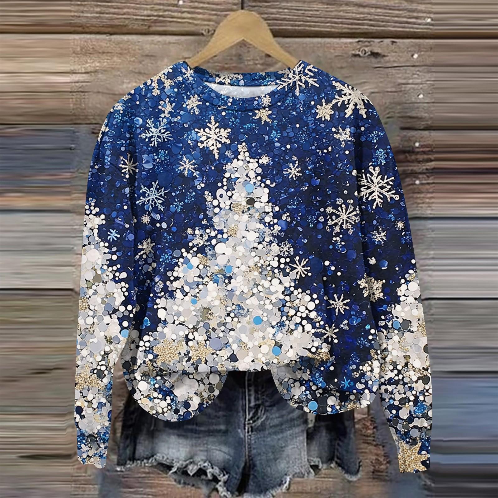 Женская мода круглый вырез пуловер длинный рукав футболка рождественский принт топ XXXL
Женская мода круглый вырез пуловер длинный рукав футболка рождественский принт топ XXXL