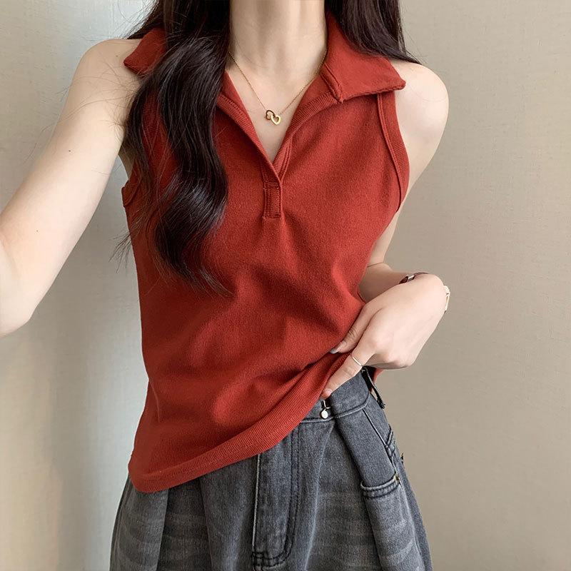 VEZFAA женские модные повседневные однотонные рубашки-поло без рукавов с принтом, блузки и рубашки 
VEZFAA женские модные повседневные однотонные рубашки-поло без рукавов с принтом, блузки и рубашки