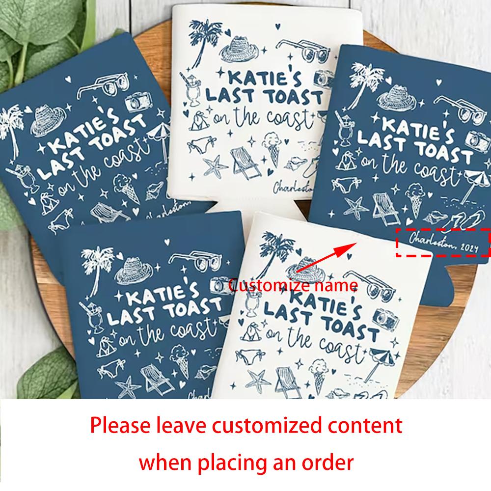 Personalized 5Pcs Coastal Bachelorette Party Can Coolers Cup Holder Wedding Souvenirs Engagement Items for Team Bride Gifts 9.5x12cm
Personalized 5Pcs Coastal Bachelorette Party Can Coolers Cup Holder Wedding Souvenirs Engagement Items for Team Bride Gifts 9.5x12cm