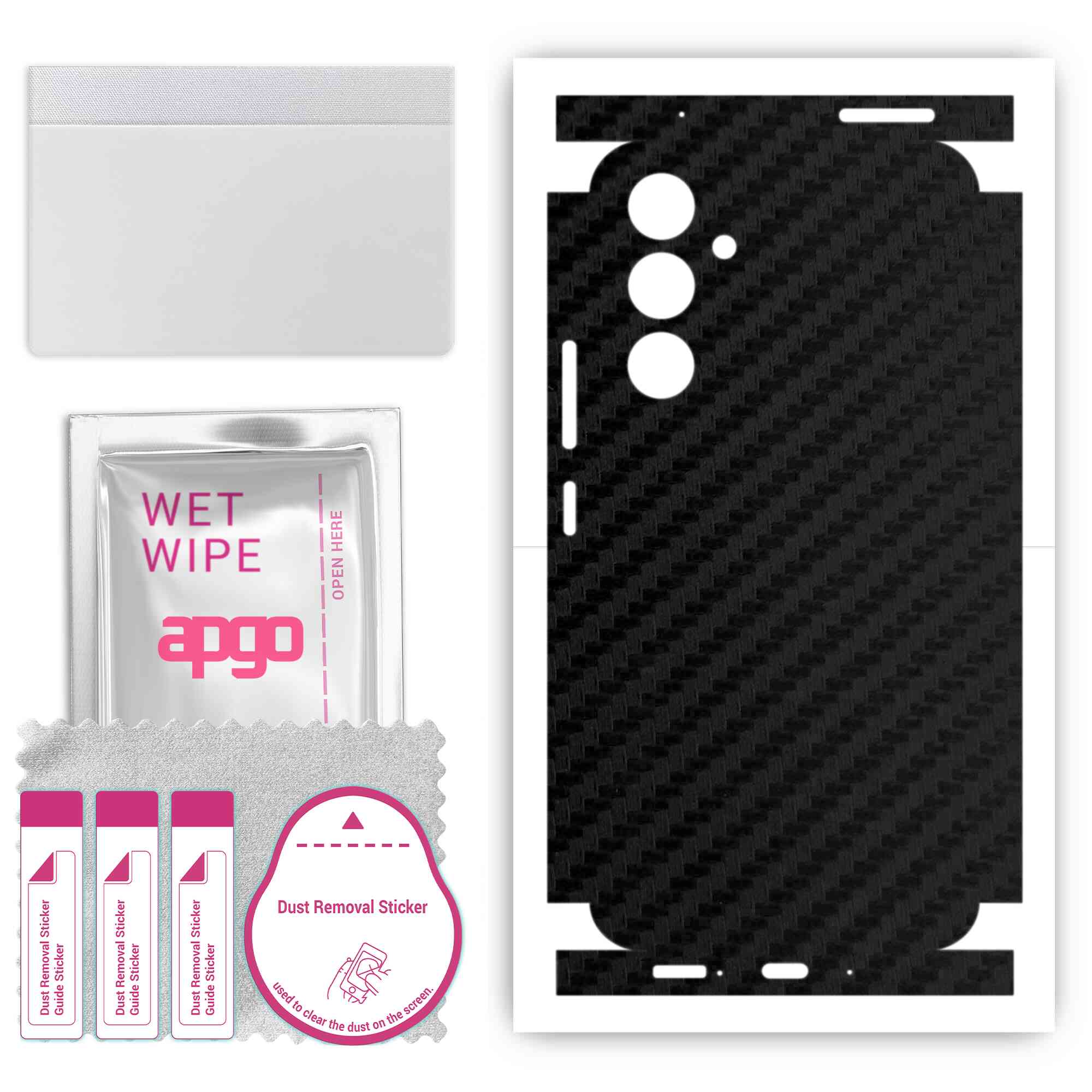 Apgo Protective Skin Sticker for the back+sides compatible with Samsung Galaxy A54, Full Wrap Film, Foil, Vinyl - Pattern Carbon Black
Apgo Protective Skin Sticker for the back+sides compatible with Samsung Galaxy A54, Full Wrap Film, Foil, Vinyl - Pattern Carbon Black