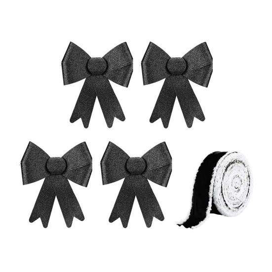Glitter Christmas Cabinet Bow with Velvet Ribbon Large Xmas Bow Door Decoration for Christmas Tree Fireplace Kitchen Gift Wrapping 4pcs чорний
Glitter Christmas Cabinet Bow with Velvet Ribbon Large Xmas Bow Door Decoration for Christmas Tree Fireplace Kitchen Gift Wrapping 4pcs чорний