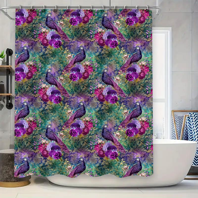 Vintage Peacock Floral Print Shower Curtain Waterproof Bathroom Decor Home Decoration Customizable Size 72 X 84 Inches Purple Pi W60H190(CM)-1 Pcs
Vintage Peacock Floral Print Shower Curtain Waterproof Bathroom Decor Home Decoration Customizable Size 72 X 84 Inches Purple Pi W60H190(CM)-1 Pcs