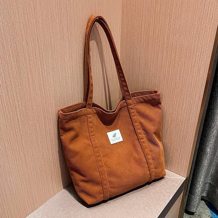 Stylish Casual Large Capacity Shoulder Tote Bag In Trendy Two-tone Corduroy For Women Dark Brown
Stylish Casual Large Capacity Shoulder Tote Bag In Trendy Two-tone Corduroy For Women Dark Brown