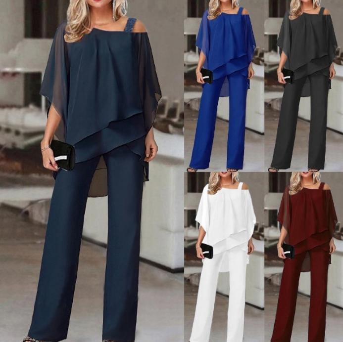 Women Trousers Sets Two Pieces Sexy Off Shoulder Half Batwing Sleeve Blouse Wide Leg Loose Pant Suits XS білий
Women Trousers Sets Two Pieces Sexy Off Shoulder Half Batwing Sleeve Blouse Wide Leg Loose Pant Suits XS білий