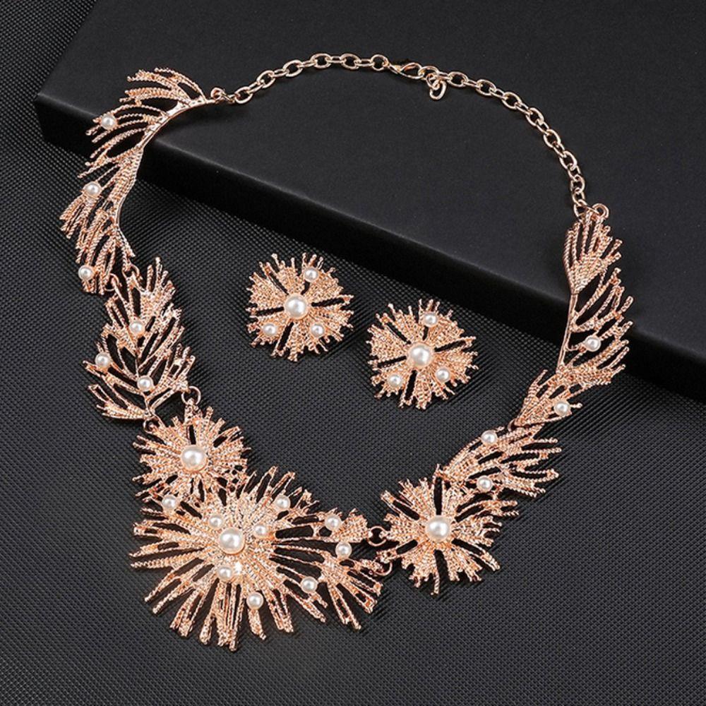 Luxury Imitation Pearl Jewelry Set Exquisite Zinc Zinc Alloy Jewelry Set Necklace Earrings Set Women білий
Luxury Imitation Pearl Jewelry Set Exquisite Zinc Zinc Alloy Jewelry Set Necklace Earrings Set Women білий