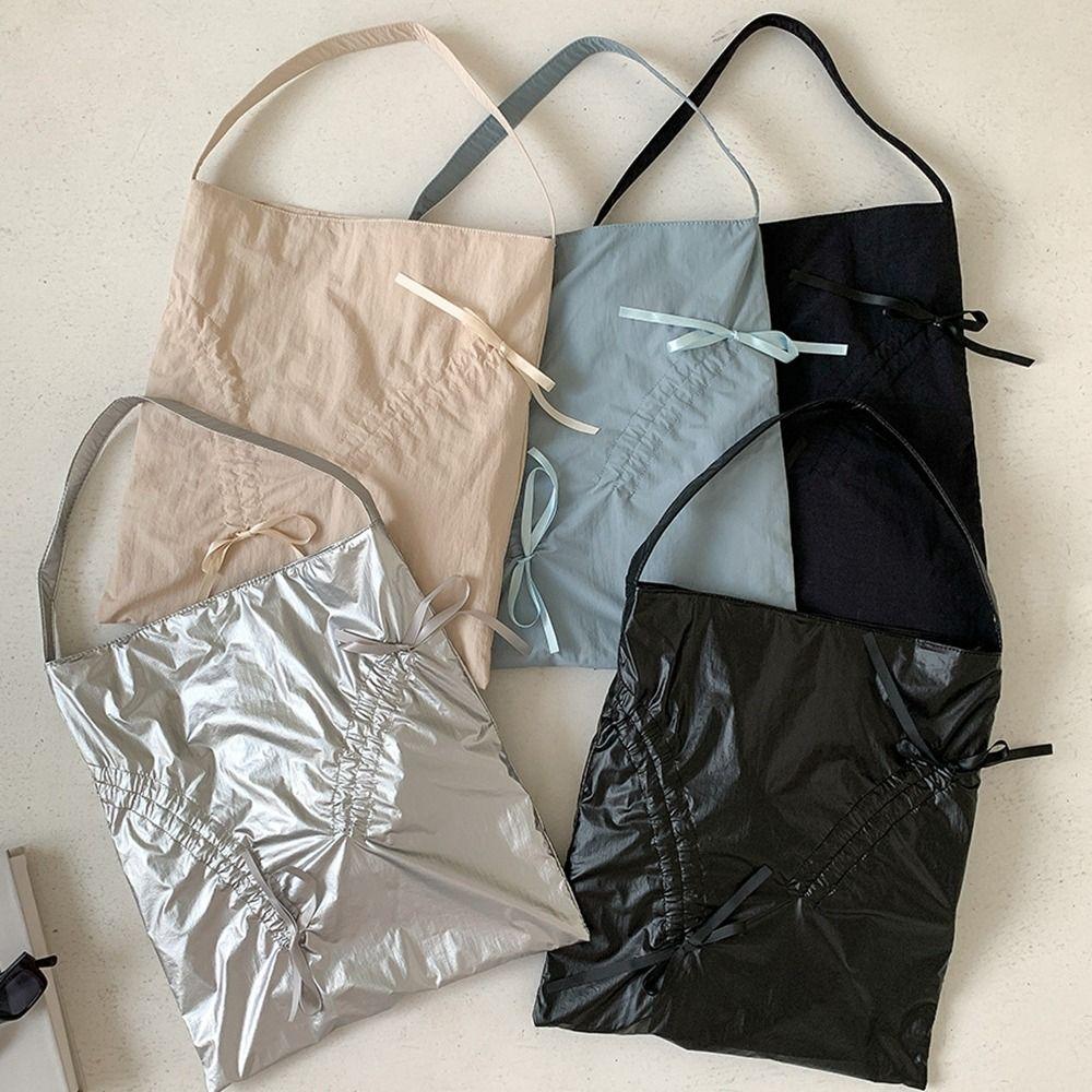 Bowknot Nylon Ruched Shoulder Bag Fold Silver Tote Bag Cute Bow Drawstring Bag Women бежевий
Bowknot Nylon Ruched Shoulder Bag Fold Silver Tote Bag Cute Bow Drawstring Bag Women бежевий