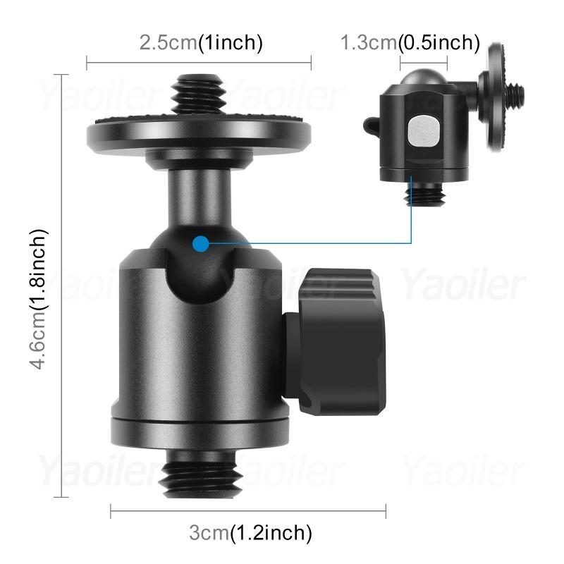Universal Metal Ballhead Adapter Multiple Angles Adjustment with 1/4 3/8 Screw Hole For DSLR Camera Mic Stand LED Light Tripod
Universal Metal Ballhead Adapter Multiple Angles Adjustment with 1/4 3/8 Screw Hole For DSLR Camera Mic Stand LED Light Tripod