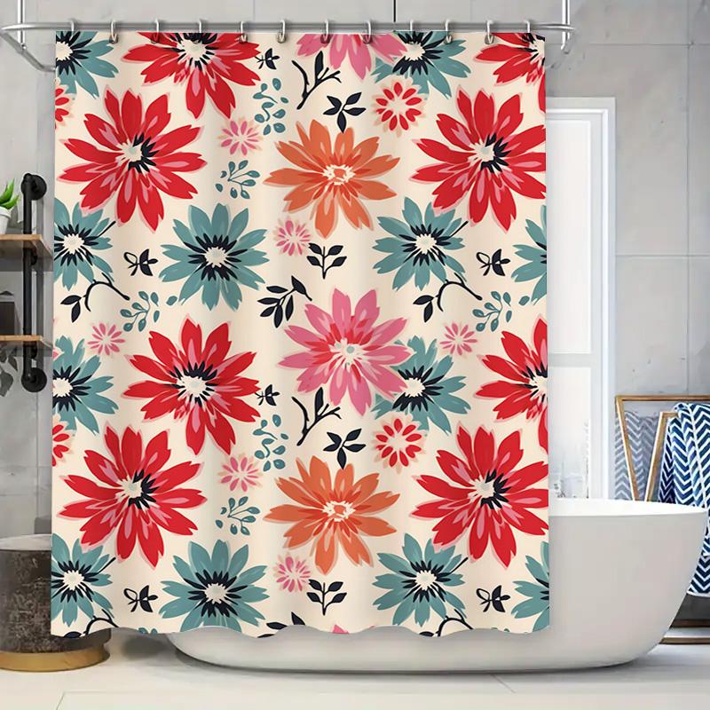 Brighten Up Your Bathroom With This Gorgeous Floral Shower Curtain Set Featuring A Bold Pattern In Vibrant Reds, Greens, Blues P W60H190(CM)-1 Pcs
Brighten Up Your Bathroom With This Gorgeous Floral Shower Curtain Set Featuring A Bold Pattern In Vibrant Reds, Greens, Blues P W60H190(CM)-1 Pcs