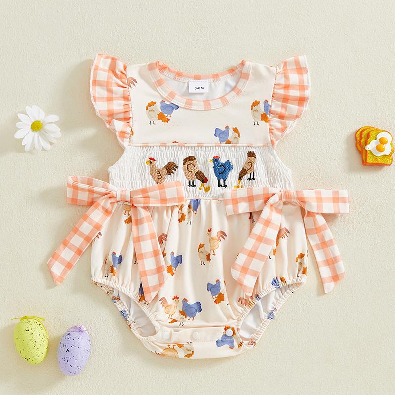 Baby Girls Rompers Clothes Plaid Chick Print Flying Sleeve Crew Neck Bow Jumpsuits Summer Clothing 0-3M
Baby Girls Rompers Clothes Plaid Chick Print Flying Sleeve Crew Neck Bow Jumpsuits Summer Clothing 0-3M