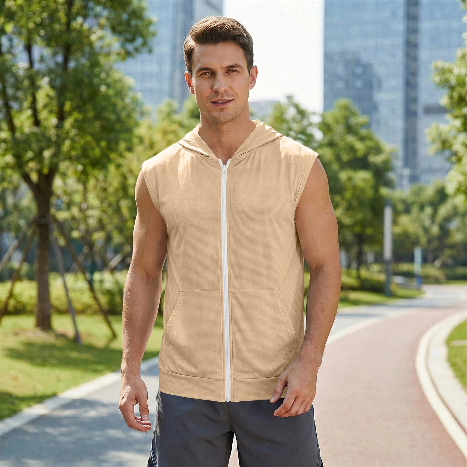 Men s Sleeveless Hooded Sun Protection Shirt Lightweight Outdoor Vest with Pockets Breathable Fabric UV Shield Summer Apparel S
Men s Sleeveless Hooded Sun Protection Shirt Lightweight Outdoor Vest with Pockets Breathable Fabric UV Shield Summer Apparel S