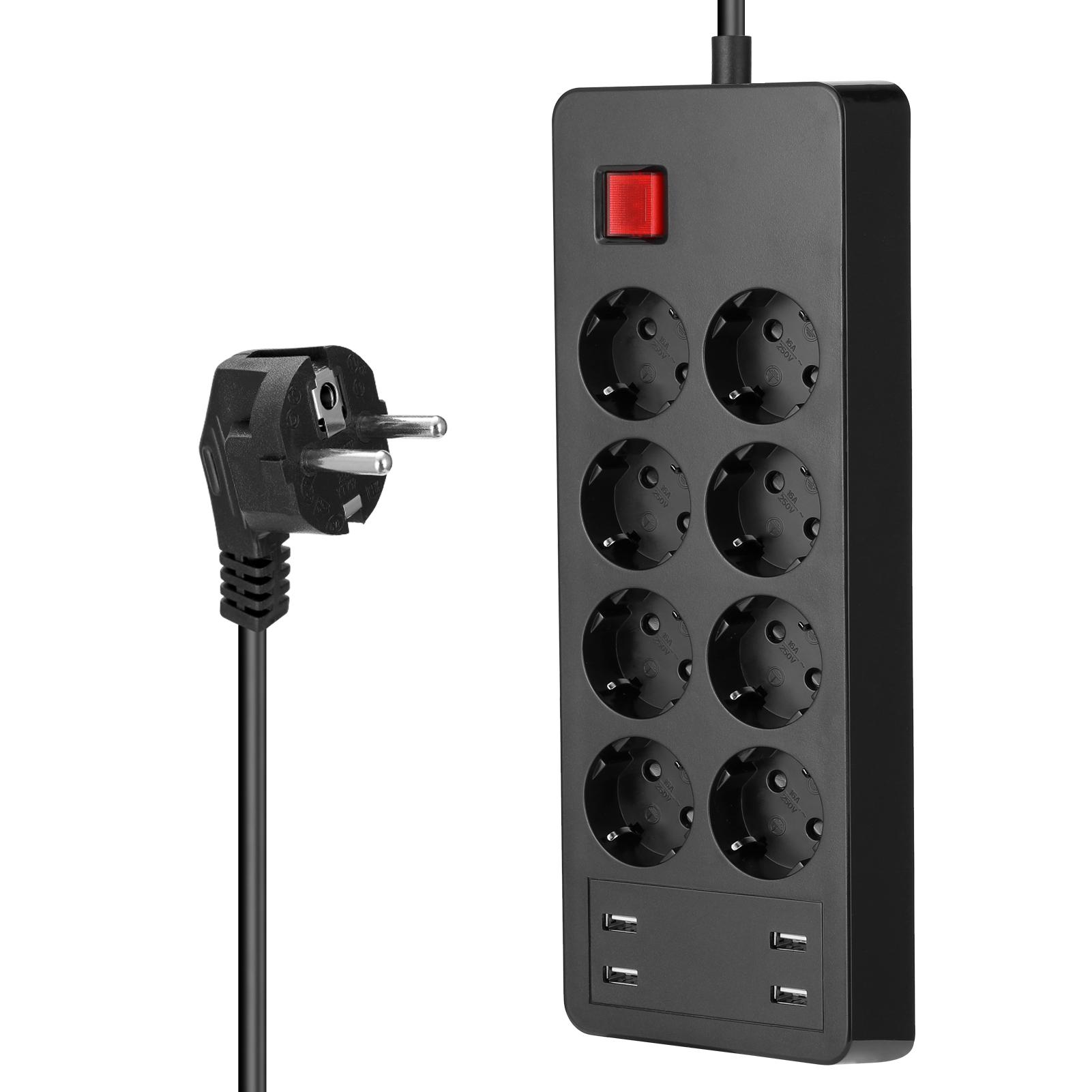 8AC 4USB EU Розетки Подовжувачі EU Hole Line Platooninsert USB Зарядні пристрої для мобільних телефонів для домашнього офісу чорний
8AC 4USB EU Розетки Подовжувачі EU Hole Line Platooninsert USB Зарядні пристрої для мобільних телефонів для домашнього офісу чорний