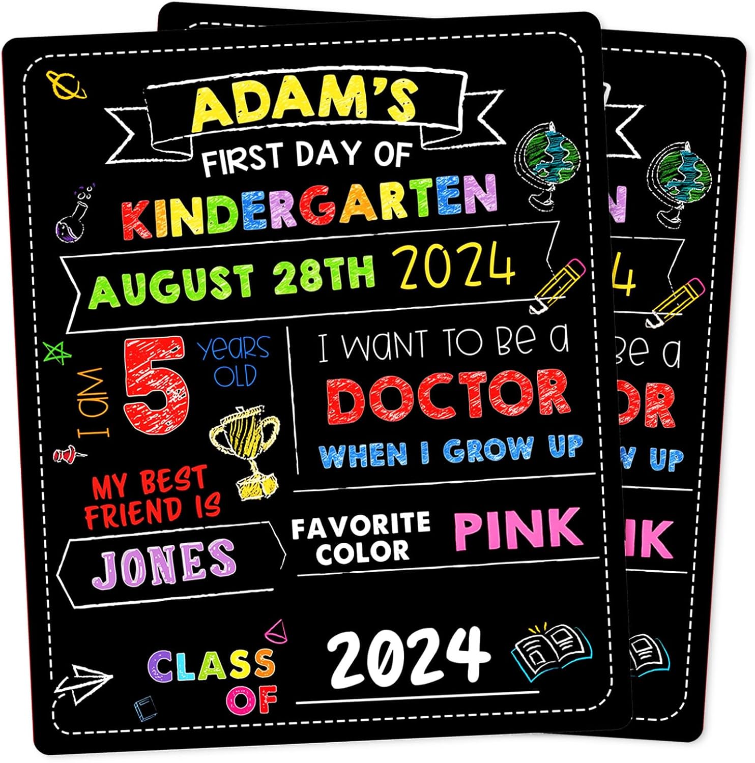 First and Last Day of School Chalkboard Photo Prop x Double Sided Reusable Kindergarten Preschool Wooden Sign Back to Sc 20x30cm(7.8x11.8inch)
First and Last Day of School Chalkboard Photo Prop x Double Sided Reusable Kindergarten Preschool Wooden Sign Back to Sc 20x30cm(7.8x11.8inch)