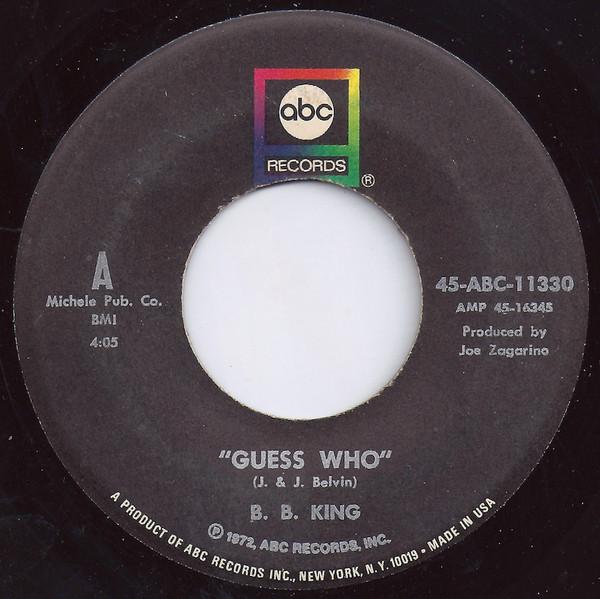 7-дюймовая пластинка BB. KING Guess Who 45ABC11330 ABC Records 1972 США Соул-фанк Б/у
7-дюймовая пластинка BB. KING Guess Who 45ABC11330 ABC Records 1972 США Соул-фанк Б/у