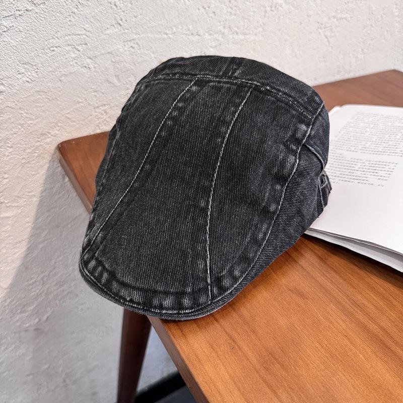 American Retro Brown Washed Old Denim Forward Hat Women s New Face Peaked Cap Bere Newsboy Hat single code чорний
American Retro Brown Washed Old Denim Forward Hat Women s New Face Peaked Cap Bere Newsboy Hat single code чорний