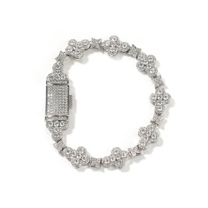 European and American new products are simple and fashionable 10mm cross flower bracelet, slightly inlaid with zircon temperament shining jewelry 8inch (actual length is 19.7cm) срібний
European and American new products are simple and fashionable 10mm cross flower bracelet, slightly inlaid with zircon temperament shining jewelry 8inch (actual length is 19.7cm) срібний