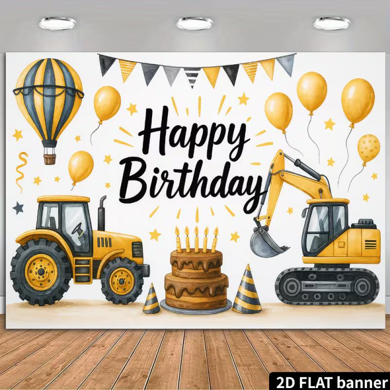 2D Construction Party Backdrop - Excavator & Tractor Banner for Kids Engineering Themed Photoshoot 47.2x31.5inch/120*80cm
2D Construction Party Backdrop - Excavator & Tractor Banner for Kids Engineering Themed Photoshoot 47.2x31.5inch/120*80cm