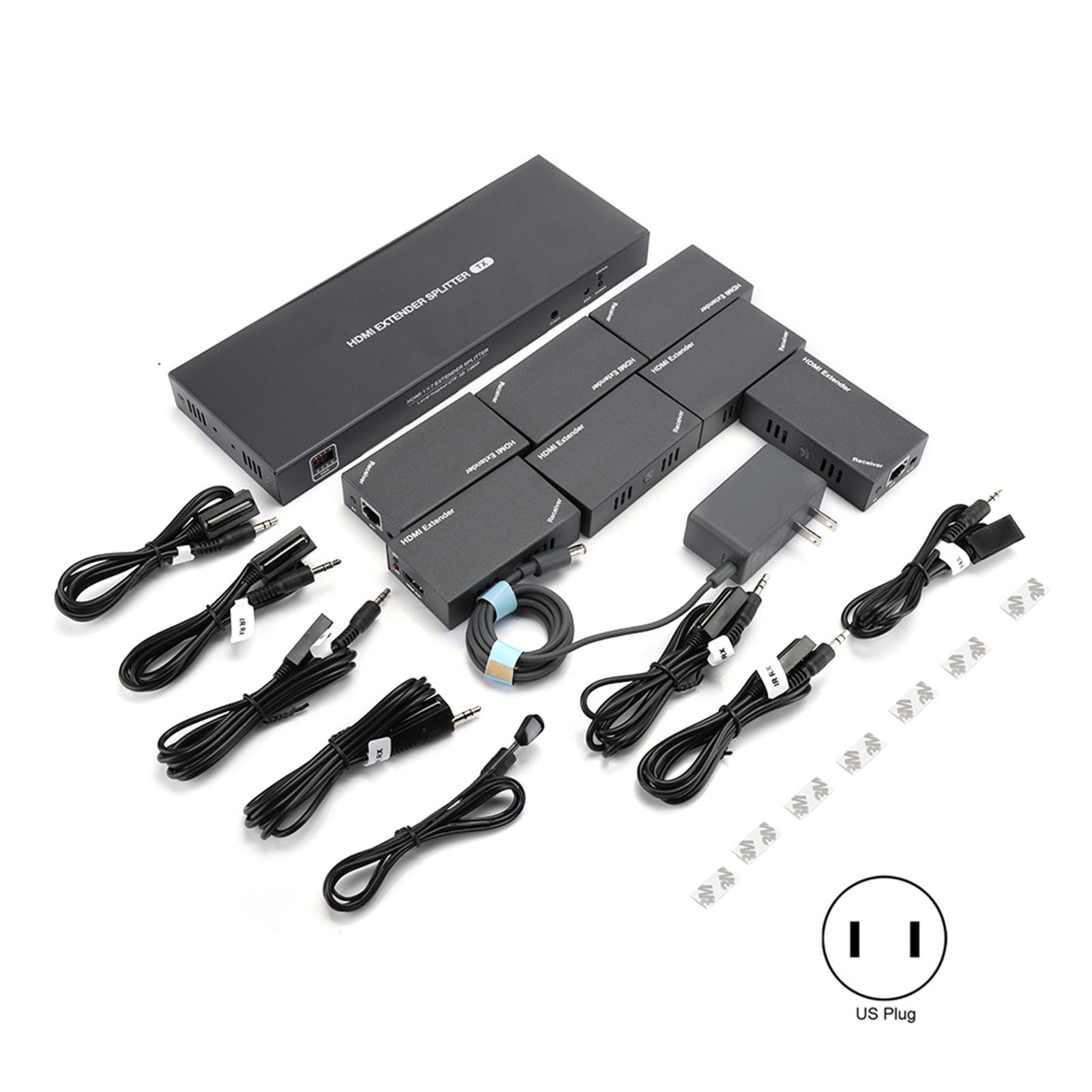 1080P 1 в 7 из 50 метров HD передача HDMI удлинитель с 1 HDMI ближний выход US Plug
1080P 1 в 7 из 50 метров HD передача HDMI удлинитель с 1 HDMI ближний выход US Plug