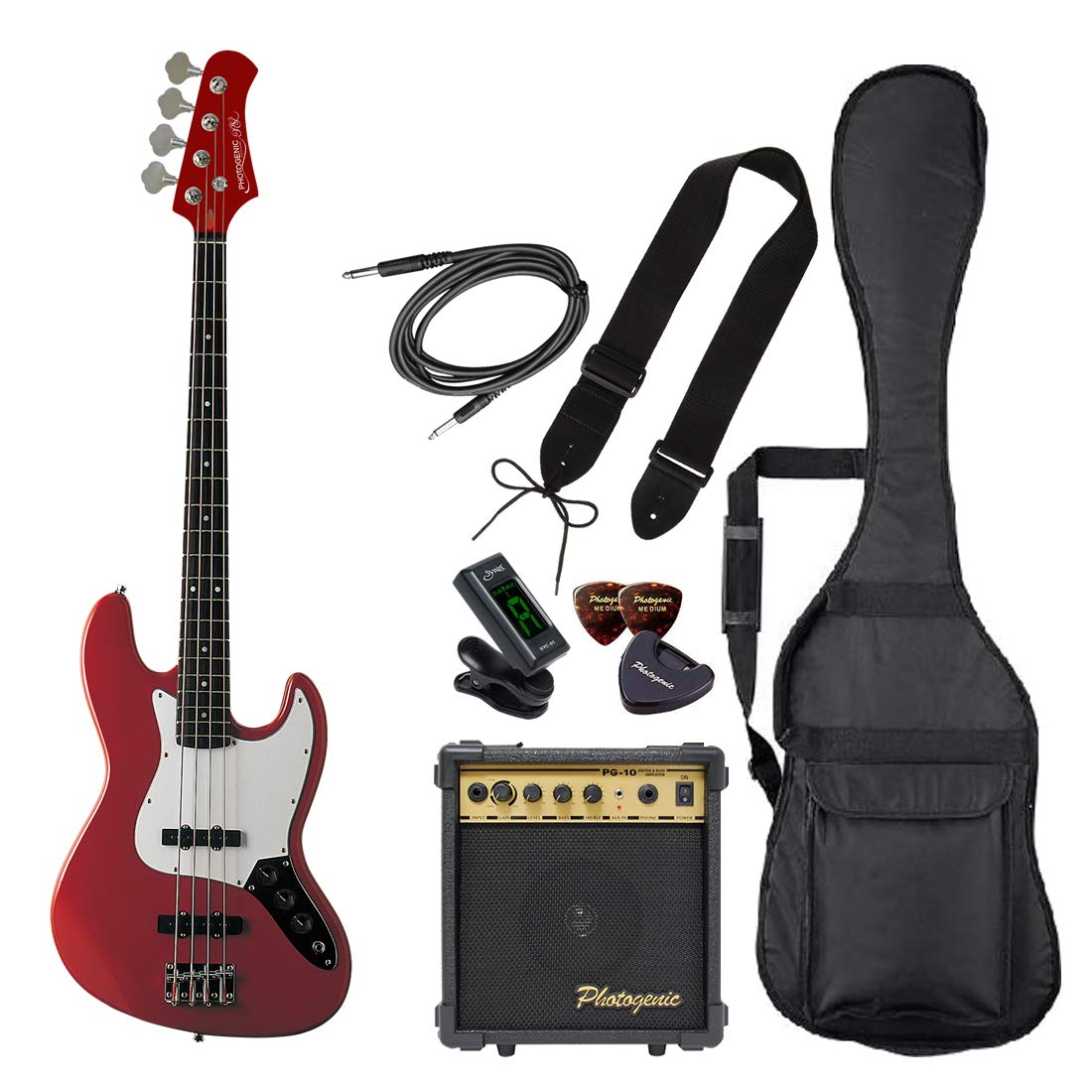 PhotoGenic Electric Bass Beginner Light Set JB Type Metallic Red Wrench JB-240/MRD [М’який чохол/щит/підсилювач/тюнер/ремінець/медиатор/медиатор
PhotoGenic Electric Bass Beginner Light Set JB Type Metallic Red Wrench JB-240/MRD [М’який чохол/щит/підсилювач/тюнер/ремінець/медиатор/медиатор