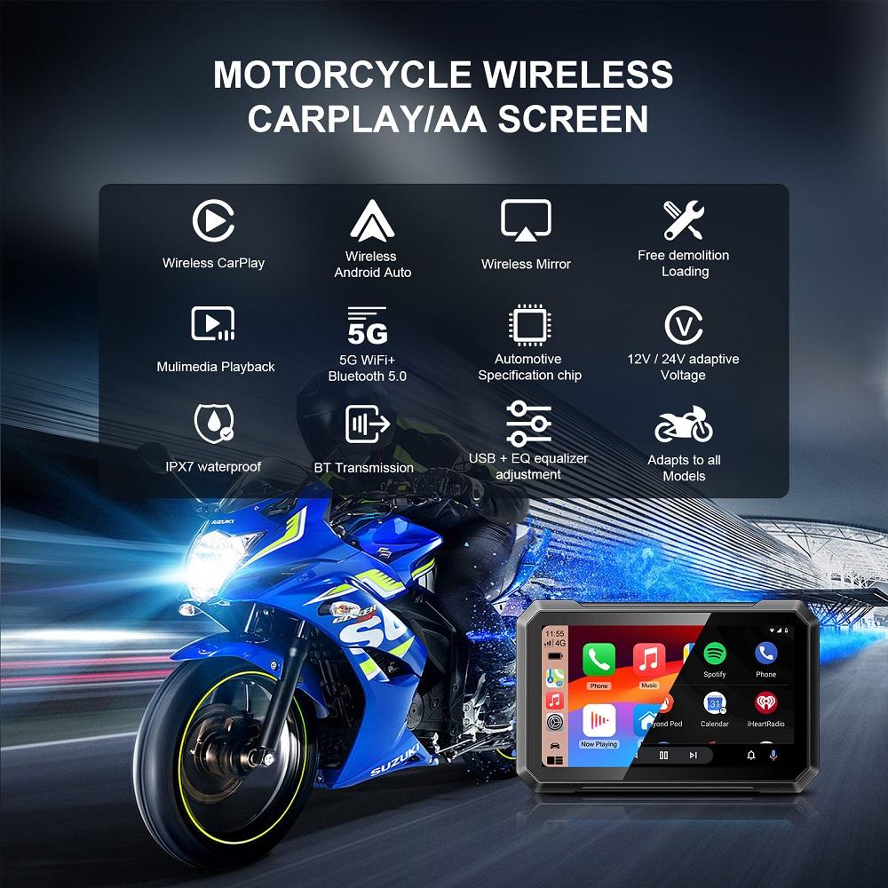7-дюймовый мотоцикл Carplay IPX7 водонепроницаемый WiFi беспроводной Android Auto Mirorlink GPS навигация умный сенсорный экран дисплей
7-дюймовый мотоцикл Carplay IPX7 водонепроницаемый WiFi беспроводной Android Auto Mirorlink GPS навигация умный сенсорный экран дисплей