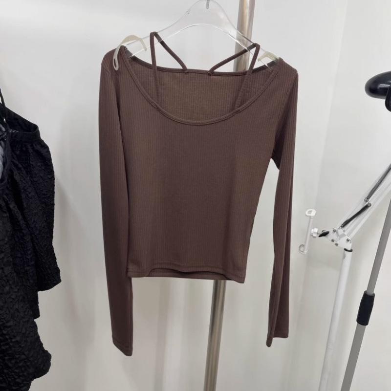 Women s Korean-Style Large Round Neck Long Sleeve Camisole T-Shirt One Size коричневий
Women s Korean-Style Large Round Neck Long Sleeve Camisole T-Shirt One Size коричневий