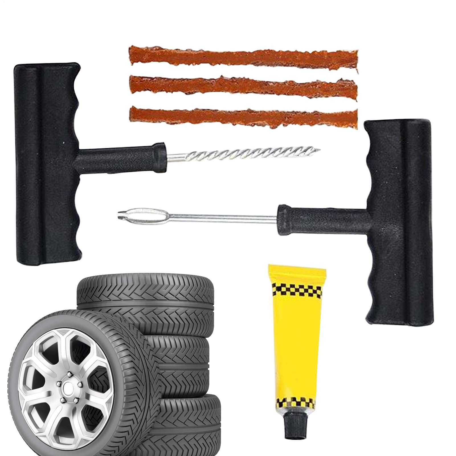 Tire Repair Kit - Puncture Repair Plug Tool, Multifunctional Compact Car Tool, Motorcycle Accessories, Please refer to the description
Tire Repair Kit - Puncture Repair Plug Tool, Multifunctional Compact Car Tool, Motorcycle Accessories, Please refer to the description