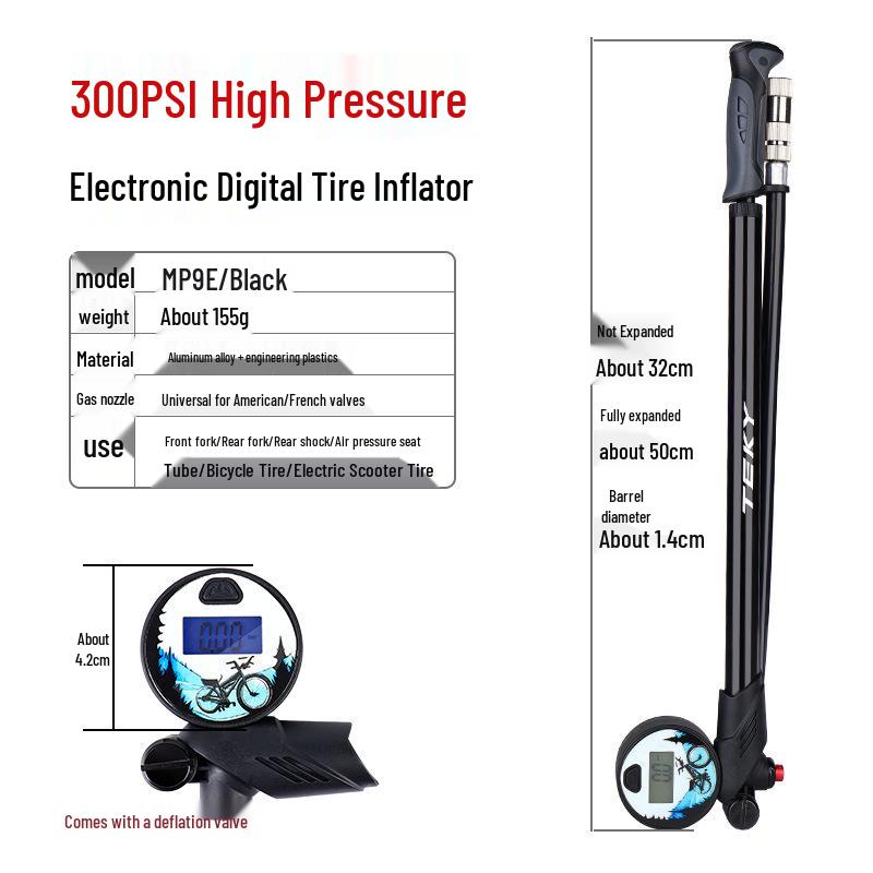 Mountain Bike Fork & Shock Inflator with Digital Gauge - Portable High-Pressure Pump
Mountain Bike Fork & Shock Inflator with Digital Gauge - Portable High-Pressure Pump