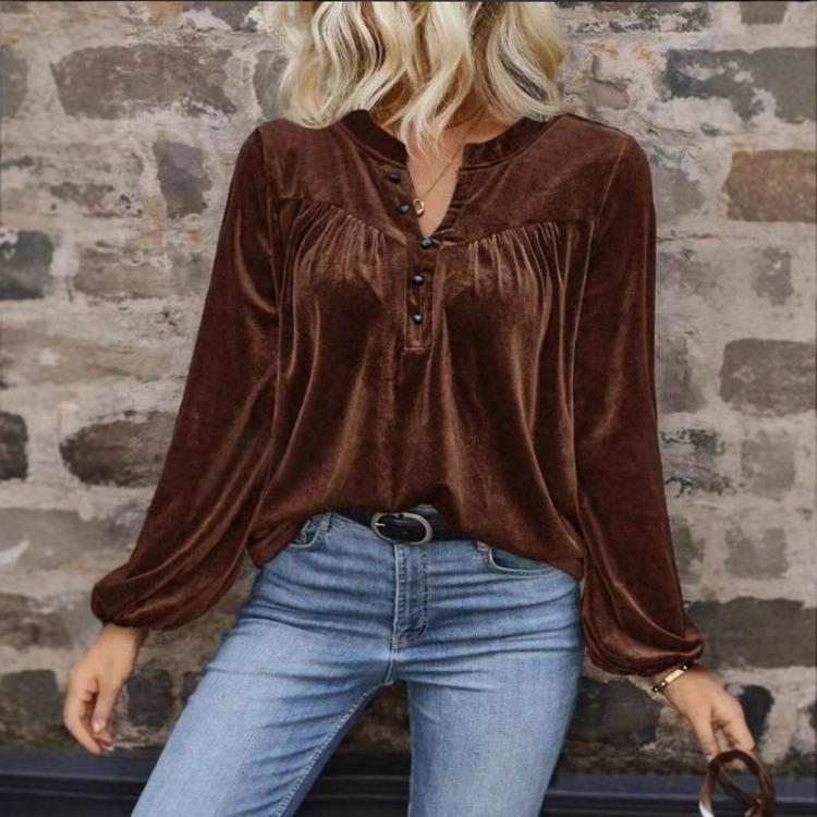 Vintage Casual Women Blouse Pullover Long Sleeve V Neck Top Solid Color Lantern Sleeve Spring Autumn Loose Shirt XL кофейный
Vintage Casual Women Blouse Pullover Long Sleeve V Neck Top Solid Color Lantern Sleeve Spring Autumn Loose Shirt XL кофейный