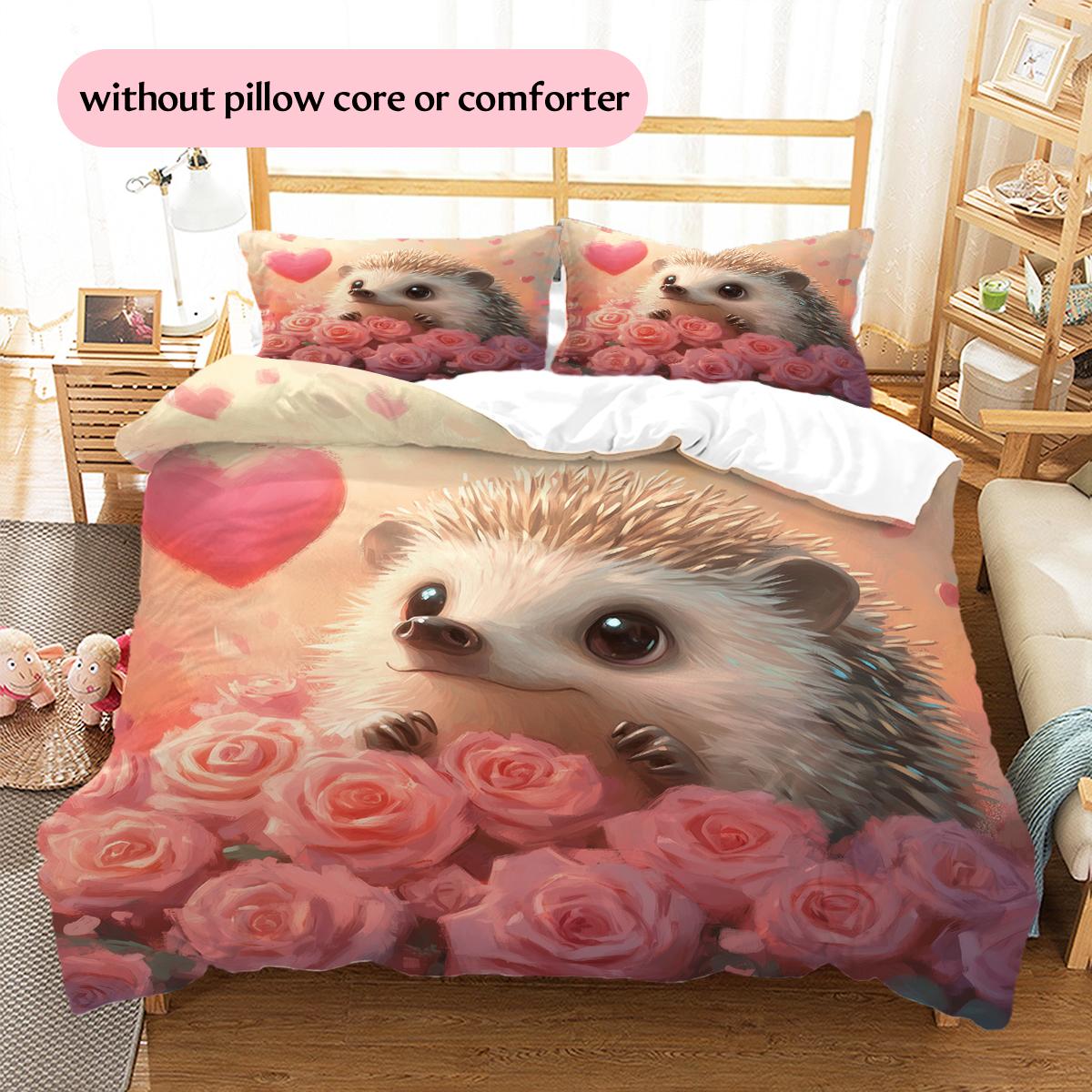 Rose and Hedgehog Pattern Bedding Home Decoration Birthday Gift (1 * duvet cover + 2 * pillowcase, without core) 135x200cm
Rose and Hedgehog Pattern Bedding Home Decoration Birthday Gift (1 * duvet cover + 2 * pillowcase, without core) 135x200cm