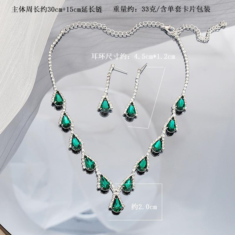 Accessories: Light Luxury Full Diamond Colored Water Drop Zircon Necklace Fashion Fringed Bridal Earring Set For Women
Accessories: Light Luxury Full Diamond Colored Water Drop Zircon Necklace Fashion Fringed Bridal Earring Set For Women