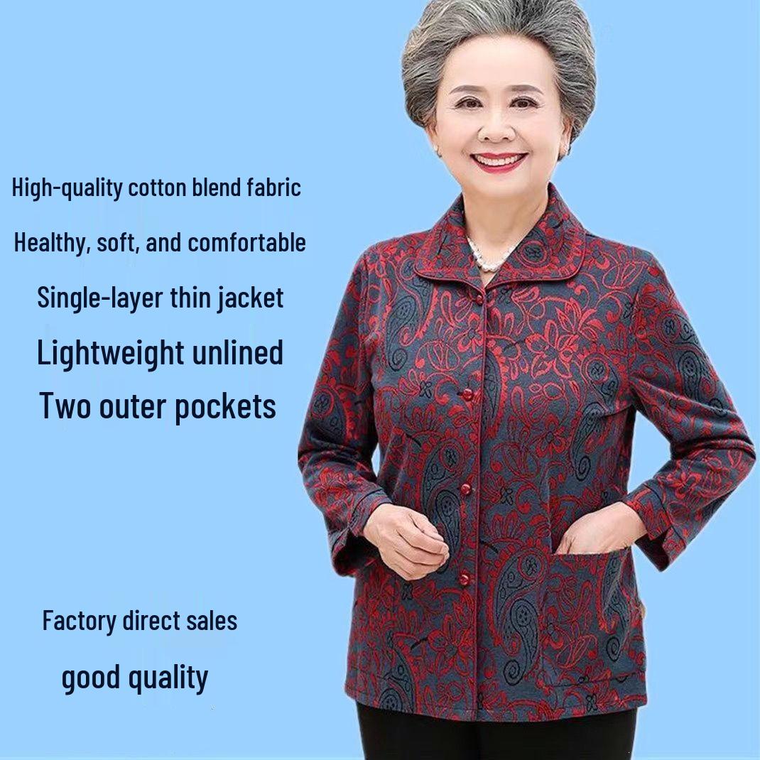 Spring/Autumn Lightweight Jacket for Middle-aged & Elderly Women, Nine-Sleeve Top for Moms & Grandmas XL (suggested 90-105 jin)
Spring/Autumn Lightweight Jacket for Middle-aged & Elderly Women, Nine-Sleeve Top for Moms & Grandmas XL (suggested 90-105 jin)