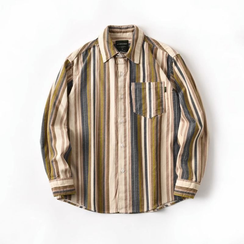 Японский Хлопковый Вельвет Модная Полосатая Свободная Рубашка с Длинным Рукавом Мужская Осенняя в Гонконгском Стиле Тонкий Кардиган на Пуговицах Куртка 3XL дубильная кора
Японский Хлопковый Вельвет Модная Полосатая Свободная Рубашка с Длинным Рукавом Мужская Осенняя в Гонконгском Стиле Тонкий Кардиган на Пуговицах Куртка 3XL дубильная кора