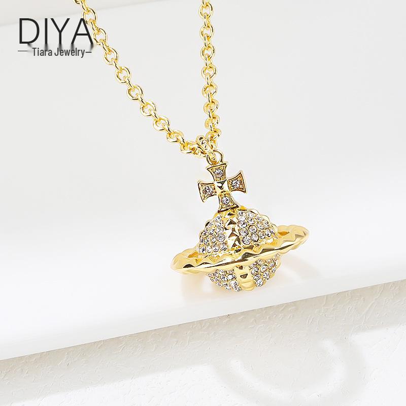 Empress Dowager Cixi Saturn High-Version Copper Necklace - European & American Style Rhinestone Clavicle Jewelry for Women Copper
Empress Dowager Cixi Saturn High-Version Copper Necklace - European & American Style Rhinestone Clavicle Jewelry for Women Copper