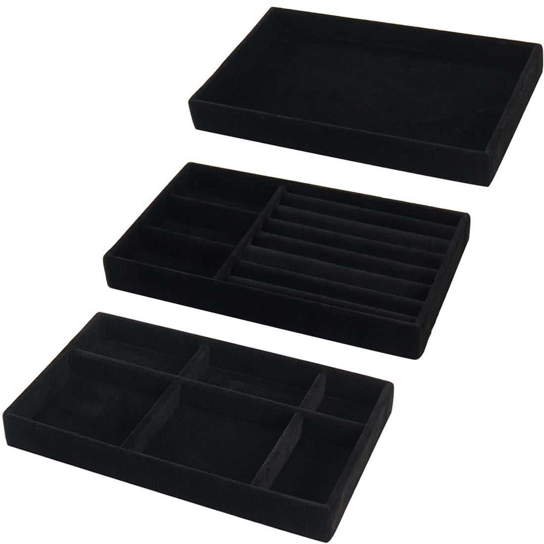 3pcs Black Jewelry Organizer Velvet Jewelry Storage Tray Display Ring Bracelet Necklace Storage Box ShowcaseDrawer jewelry boxes
3pcs Black Jewelry Organizer Velvet Jewelry Storage Tray Display Ring Bracelet Necklace Storage Box ShowcaseDrawer jewelry boxes