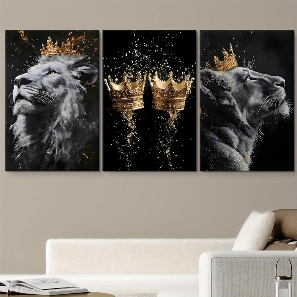 3PC 2D Flat, Noble Lion King Crown Decorative Painting, Modern Minimalist Animal Art Canvas Painting, Suitable for Living Room, (as the picture,20x30cm No Frame)
3PC 2D Flat, Noble Lion King Crown Decorative Painting, Modern Minimalist Animal Art Canvas Painting, Suitable for Living Room, (as the picture,20x30cm No Frame)