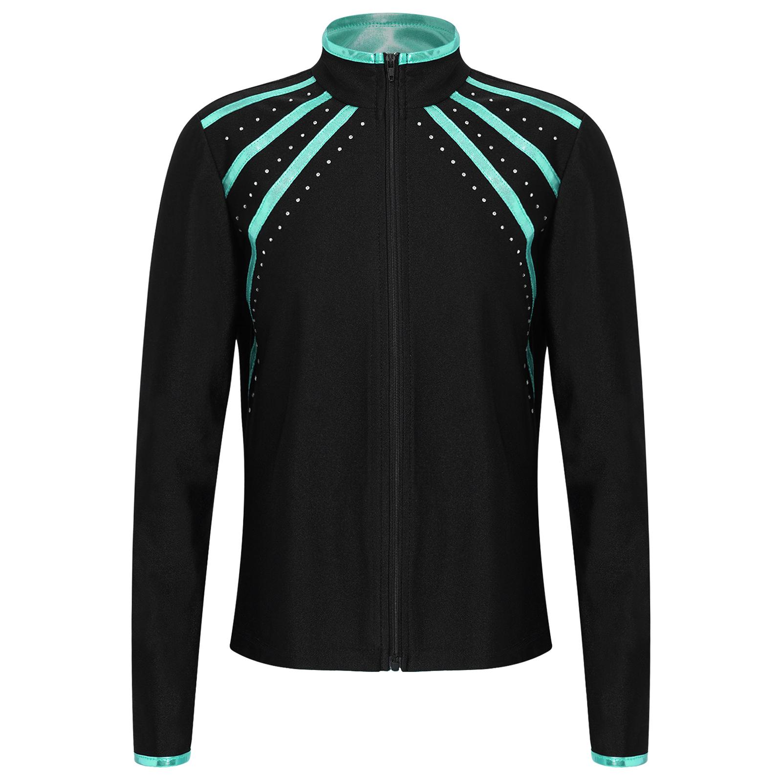 Kids Girls Shiny Rhinestones Metallic Striped Jacket Stand Collar Long Sleeve Zipper Sweatshirt for Figure Skating Gymnastics Workout 5-6 Years зелений/синій
Kids Girls Shiny Rhinestones Metallic Striped Jacket Stand Collar Long Sleeve Zipper Sweatshirt for Figure Skating Gymnastics Workout 5-6 Years зелений/синій