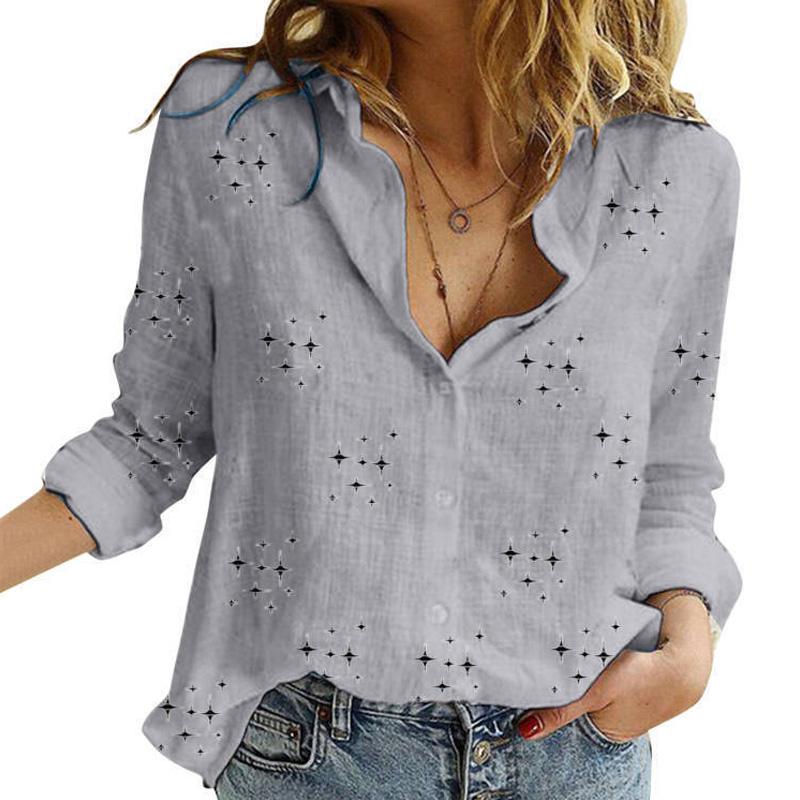 1 шт. Хлопково-льняная повседневная блузка-рубашка с лацканами, элегантная, с длинным рукавом, большого размера, свободный топ, с принтом звезд, женская рубашка, однотонная, на пуговицах
1 шт. Хлопково-льняная повседневная блузка-рубашка с лацканами, элегантная, с длинным рукавом, большого размера, свободный топ, с принтом звезд, женская рубашка, однотонная, на пуговицах