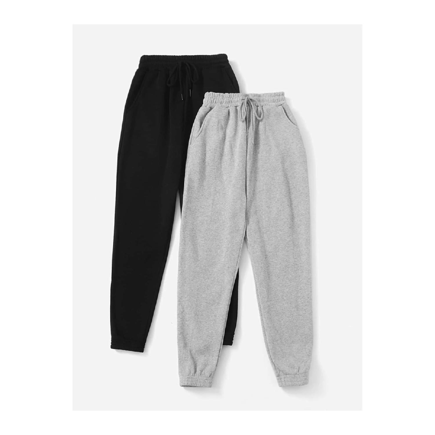 Спортивные штаны Jogger из 2 предметов — черно-серые резиновые штаны с высокой талией, зима
Спортивные штаны Jogger из 2 предметов — черно-серые резиновые штаны с высокой талией, зима