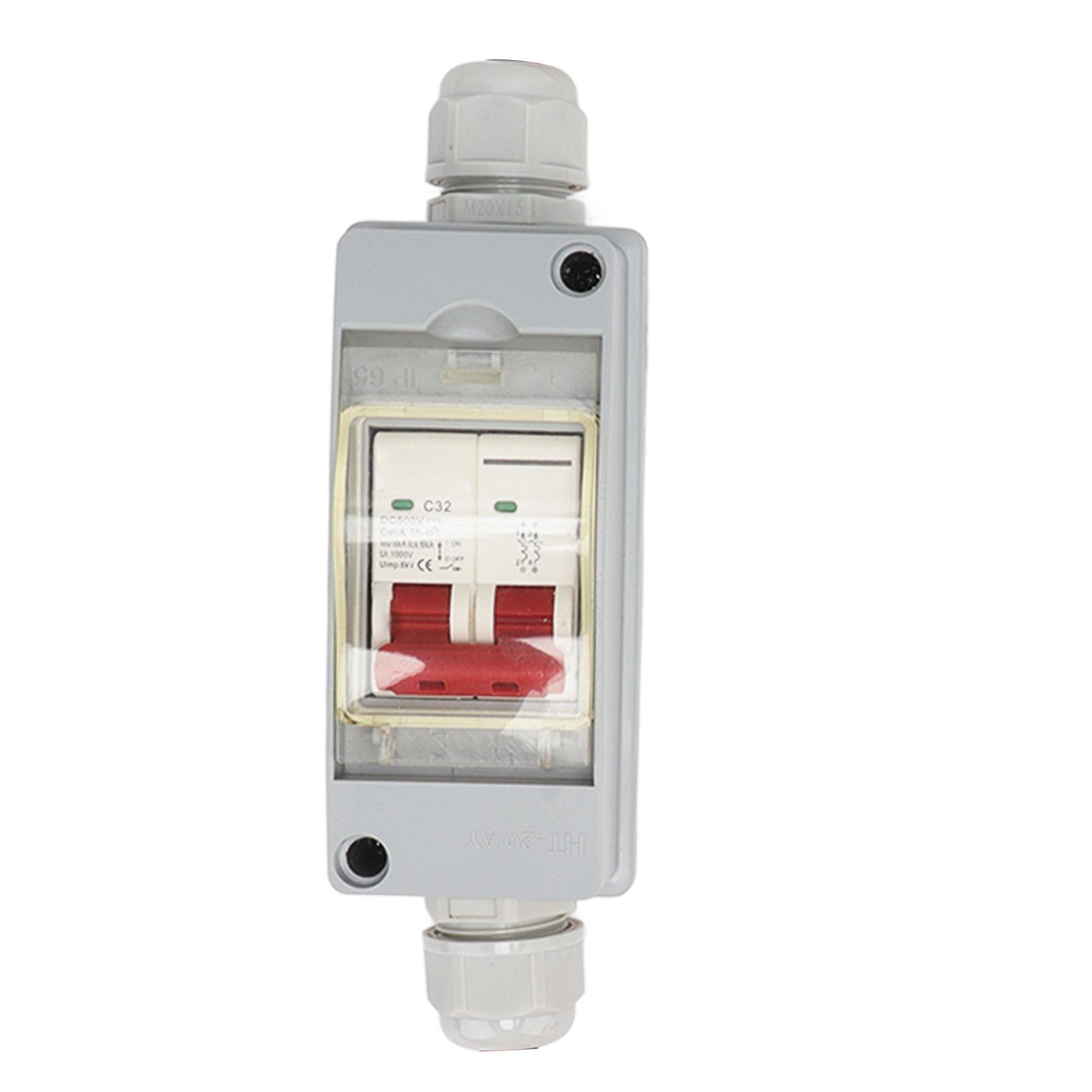 Circuit Breaker MCB 2P DC 500V 32A Disconnect Switch with IP65 Waterproof Distribution Box Without
Circuit Breaker MCB 2P DC 500V 32A Disconnect Switch with IP65 Waterproof Distribution Box Without