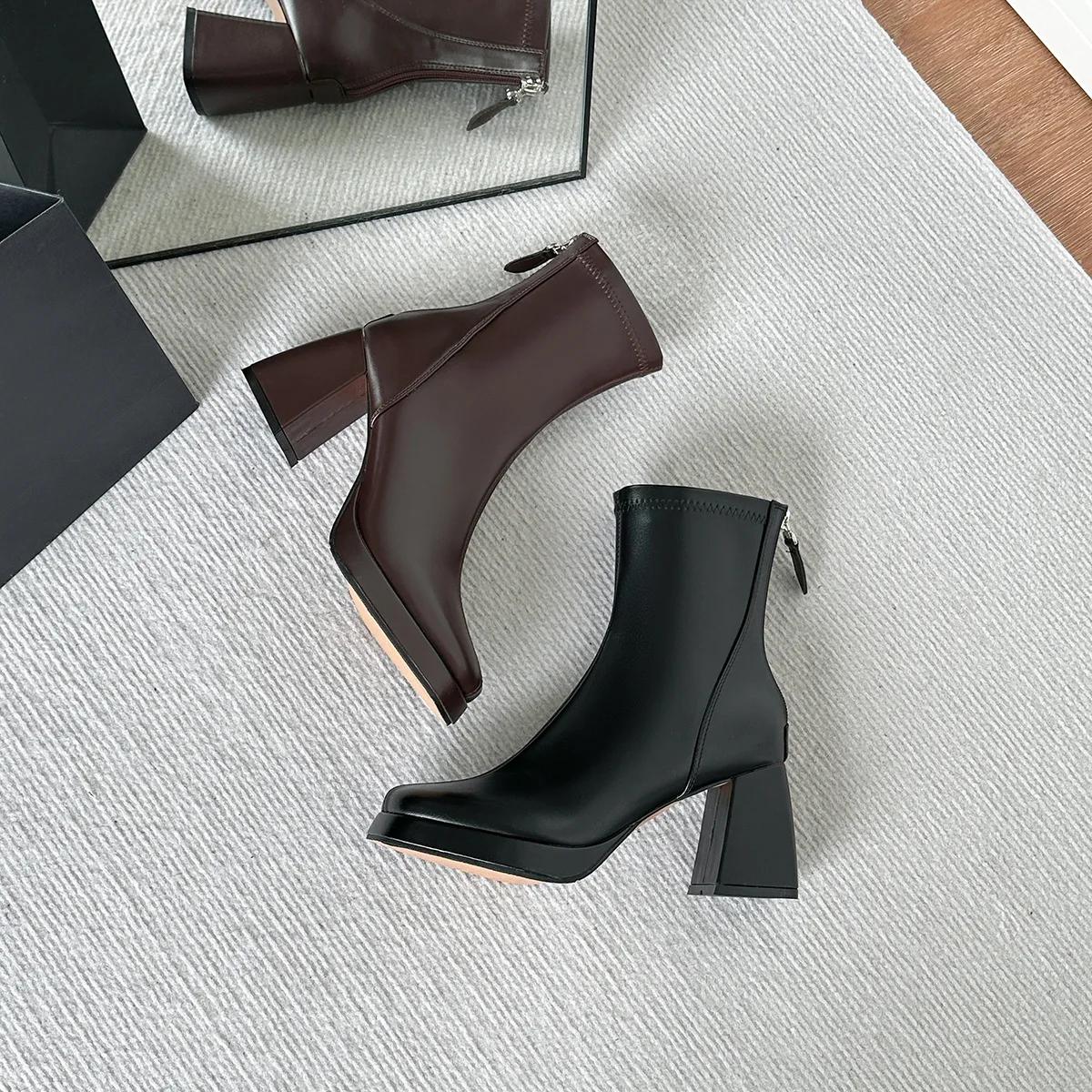 Гарячі розпродажі взуття для жінок Жіночі чоботи на блискавці Осінній квадратний носок Однотонні високі підбори Водонепроникні модні чоботи для подорожей 35 чорний
Гарячі розпродажі взуття для жінок Жіночі чоботи на блискавці Осінній квадратний носок Однотонні високі підбори Водонепроникні модні чоботи для подорожей 35 чорний