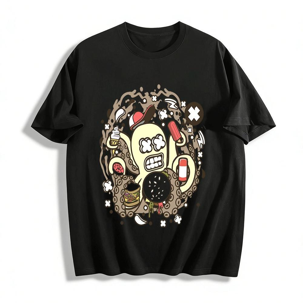 Funny Octopus Foodie Print Tee Unisex Street Style Casual Top Pure cotton T-shirt XXS
Funny Octopus Foodie Print Tee Unisex Street Style Casual Top Pure cotton T-shirt XXS