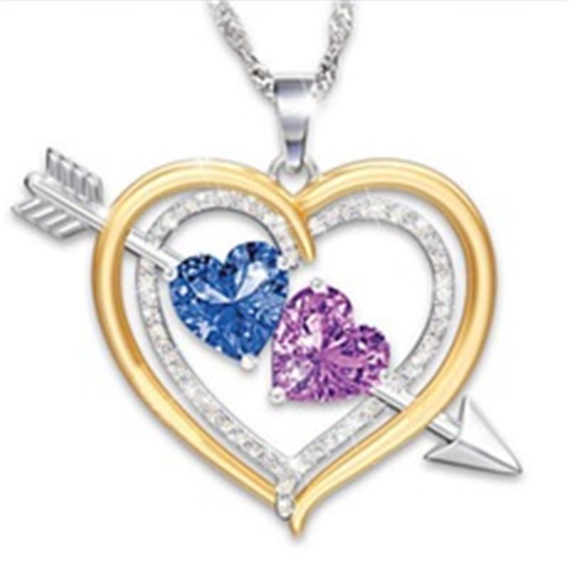 Heart-to-Heart Two-Tone Diamond-Plated S925 Silver Birthstone Pendant Necklace
Heart-to-Heart Two-Tone Diamond-Plated S925 Silver Birthstone Pendant Necklace