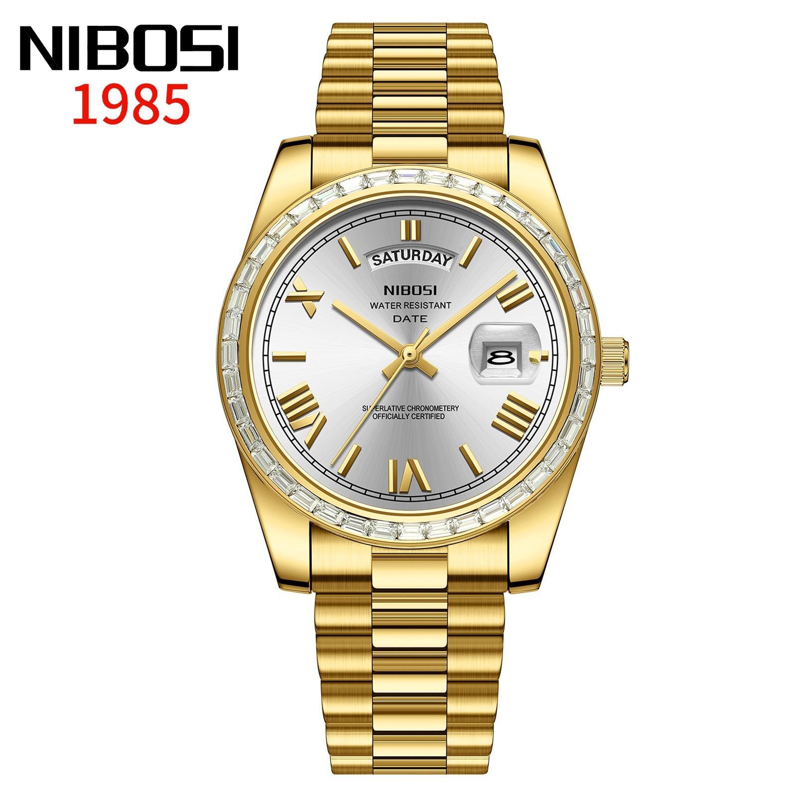 NIBOSI Men Analog Quartz Watches Rhinestone Inlaid Bezel Stainless Steel Watch for Men Waterproof Business Classic Wristwatch Week Date белый/золотой
NIBOSI Men Analog Quartz Watches Rhinestone Inlaid Bezel Stainless Steel Watch for Men Waterproof Business Classic Wristwatch Week Date белый/золотой